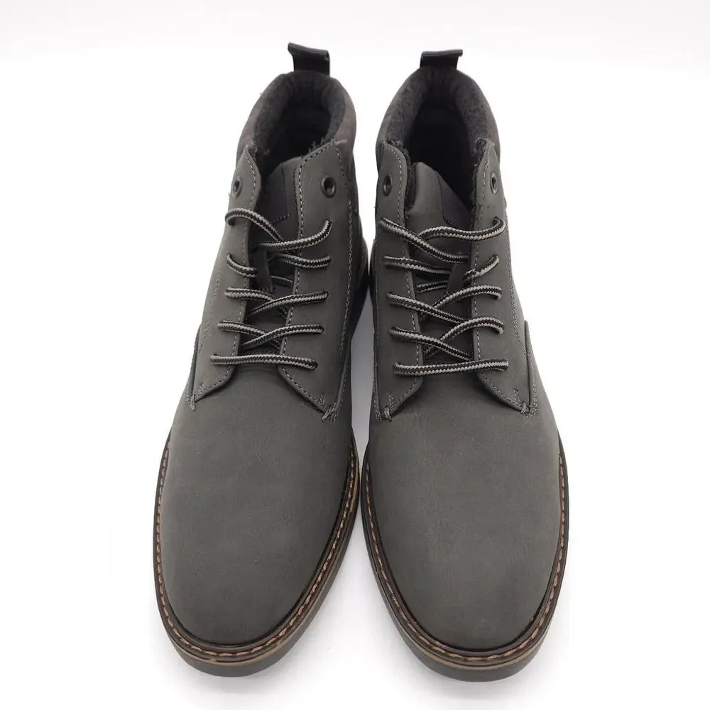River Island (Mens Size US 8 EU 41) Chukka Ankle Lace Up Gray‎ Biker Dress Boots